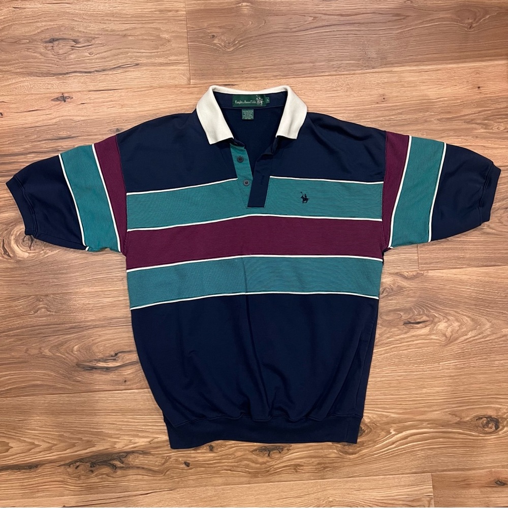 Vintage 90s Knights of Round Table Multicolored Large Polo
